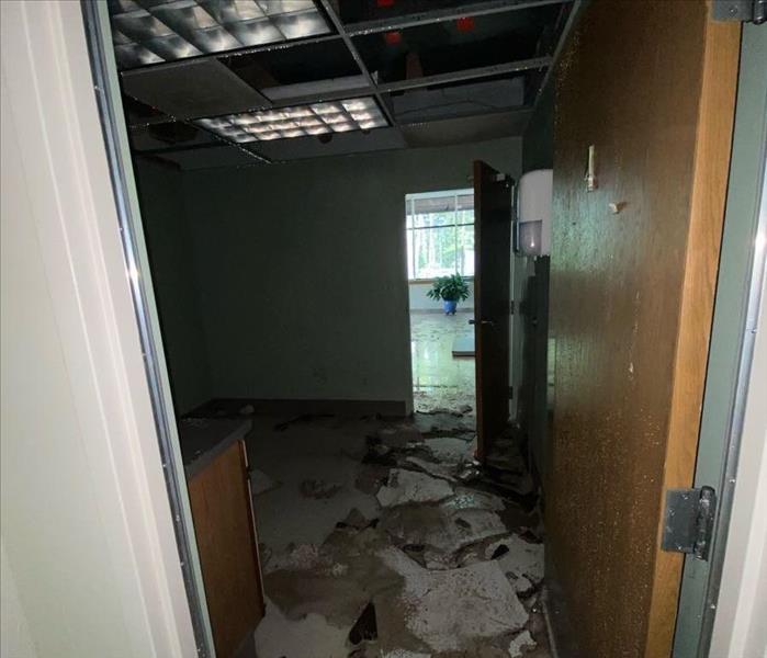 Water damage at a commercial property
