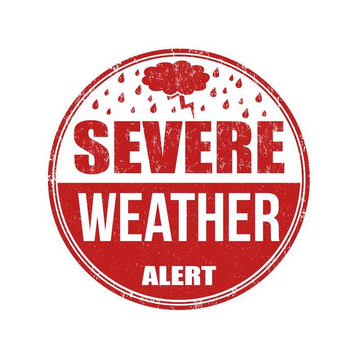 < img src =”sign.jpg” alt = "a red and white severe weather alert sign" >
